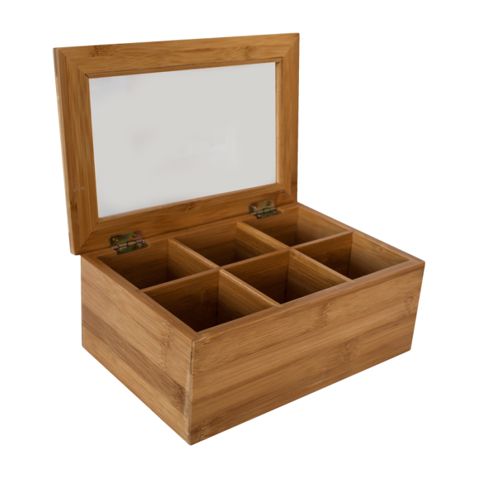 Cutie pentru ceai din bambus RAKI cu 6 compartimente 24,1x16,2x9,3cm