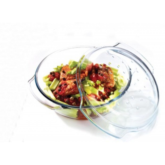 Vas yena cu capac WOL sticla termorezistenta 2,4l 27x22,8xh10,6cm, cu grill antiaderent si picurator