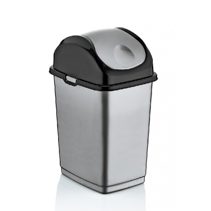 Cos gunoi cu capac batant RAKI ICIKALA 50lt gri negru MN0151424