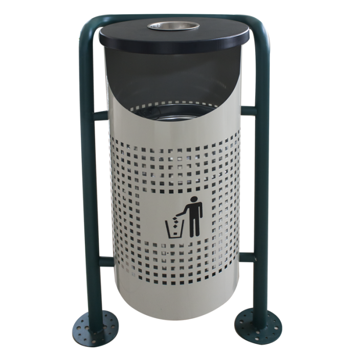 RAKI ICIKALA Cos de gunoi de exterior 36x36xh91cm gri