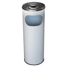 RAKI ICIKALA Cos gunoi cu scrumiera de exterior 12l 20x20xh58cm alb