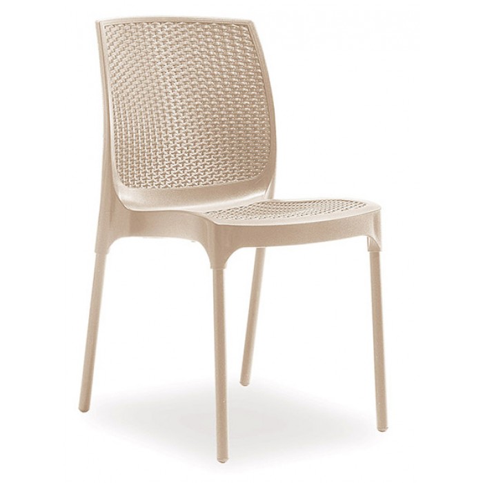 Set 4 scaune terasa CULINARO SUNNY RATAN culoare cappuccino D56xH84xW45xSH45cm polipropilena/fibra sticla