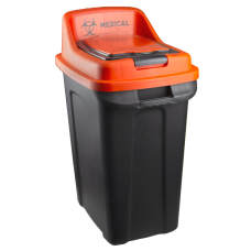 Cos gunoi colectare selectiva RAKI 50lt culoare portocaliu/negru