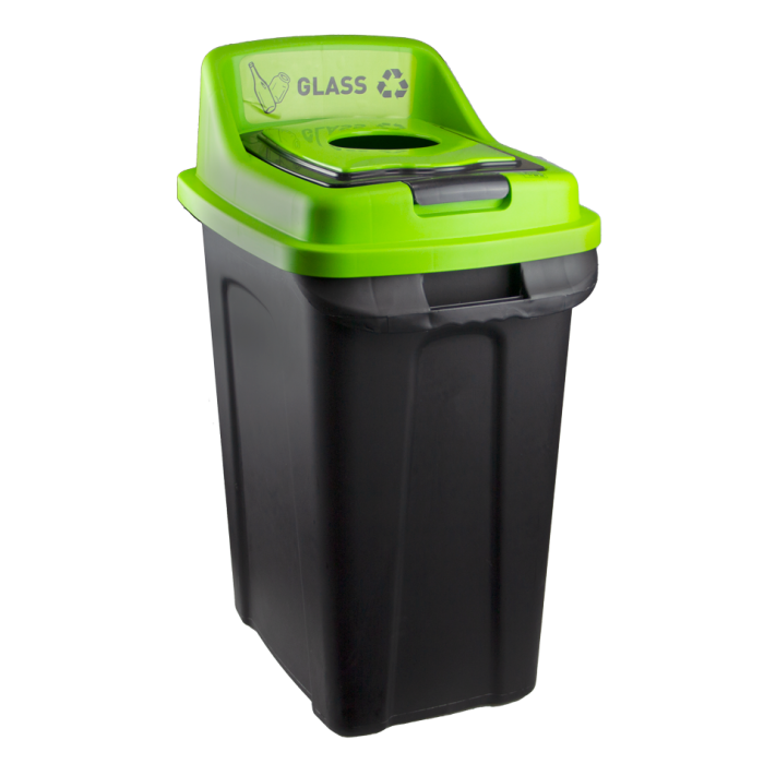 Cos gunoi colectare selectiva RAKI 50lt culoare verde/negru