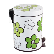 Cos gunoi cu pedala FLOWER 5L verde MN018580