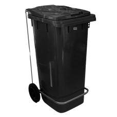 Pubela de gunoi RAKI ICIKALA cu pedala si roti 240lt 72,5x58,5xh106,5cm neagra