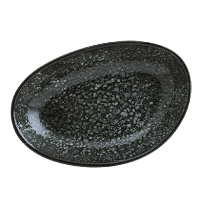 Farfurie ovala portelan BONNA COSMOS BLACK 15x8,5cm, 130ml (COSBL VAO 15OKY)