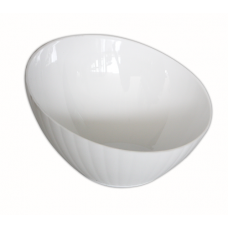 Bol oblic policarbonat RAKI, D31,5xh19-h10cm, culoare alba