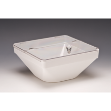 Bol patrat cu capac RAKI, 26x26xh12cm, policarbonat alb