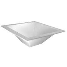 Bol patrat RAKI, 44,5x44,5xh15,5cm, policarbonat alb