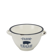Bol portelan cu manere CULINARO HAPPY FARM, 13x11xh6,5cm, 300ml