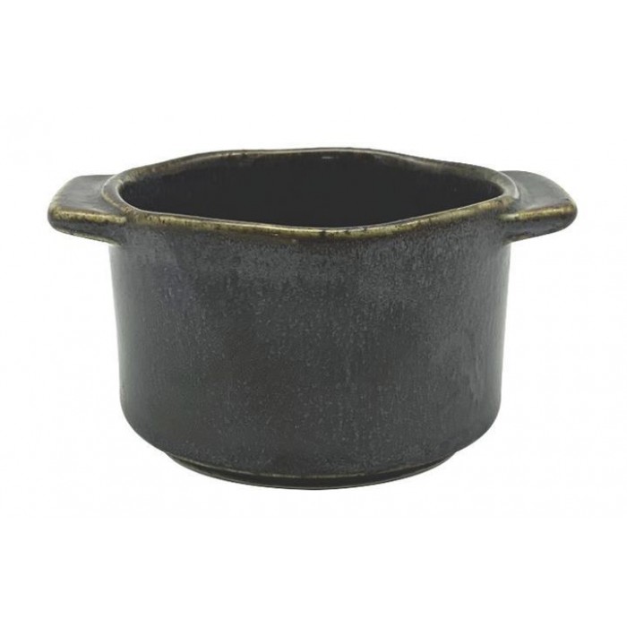 Bol ramekin portelan cu manere CULINARO ANTIQUE-BLACK, D11cm, 150ml
