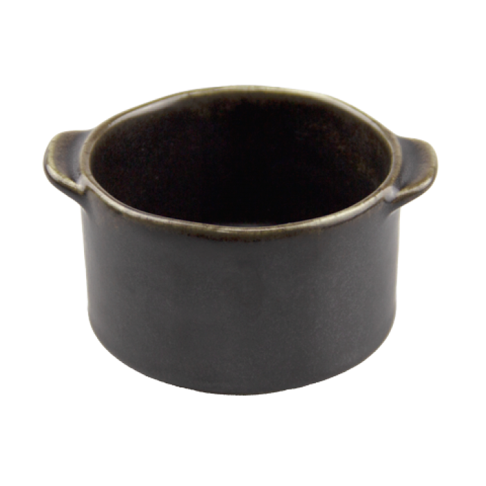 Bol ramekin portelan cu manere CULINARO ANTIQUE-BLACK, D11cm, 150ml