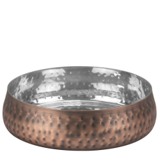 Bol servire CULINARO ANTIQUE, D13xh3,25cm, 250ml, inox texturat cu invelis cupru antichizat