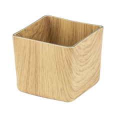 Bol suport patrat din polistiren antibacterian WILLOW BUFFET, 6,5x6,5xh5,5cm, aspect lemn
