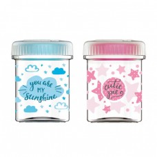 Borcan din sticla pentru mancare bebelusi, RAKI, 200ml, cu decor Dolce
