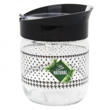 Borcan sticla cu lingurita, RAKI BE NATURAL, 425ml, pentru condimente