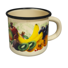 Cana emailata cu decor 250ml, D7cm, RAKI, din otel carbon