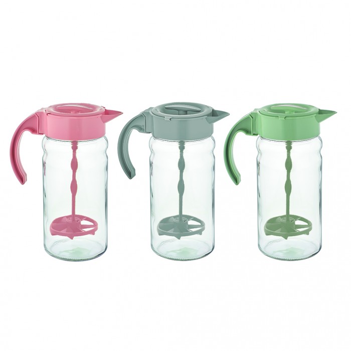 Carafa, cana din sticla cu mixer pentru cocktail/ayran RAKI SPIRO, 1800ml, componente plastic in diferite culori