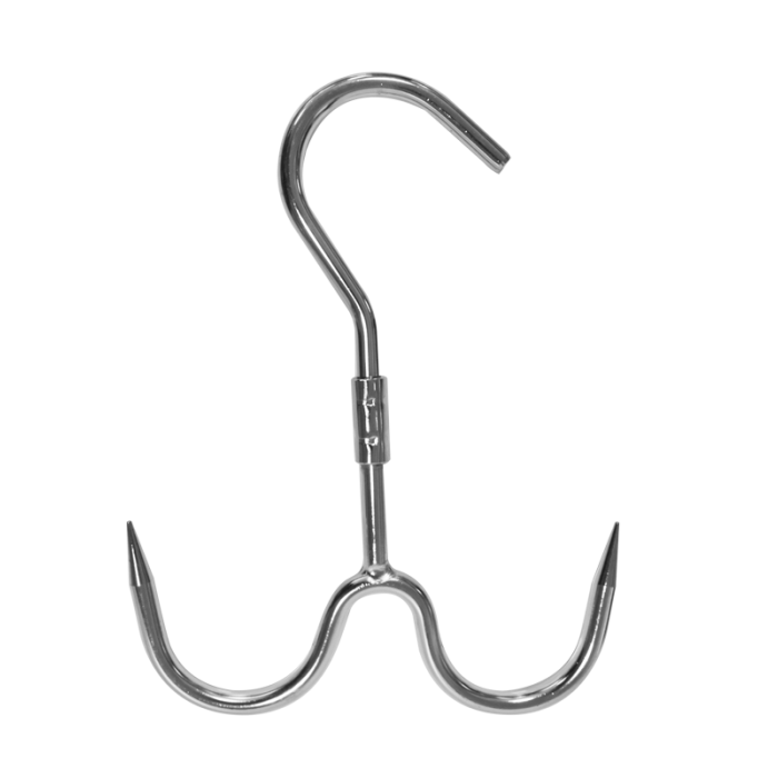 Carlig dublu pentru macelarie RAKI, metal