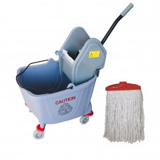 Carucior profesional curatenie CULINARO galeata 36L cu presa, storcator culoare gri + mop profesional