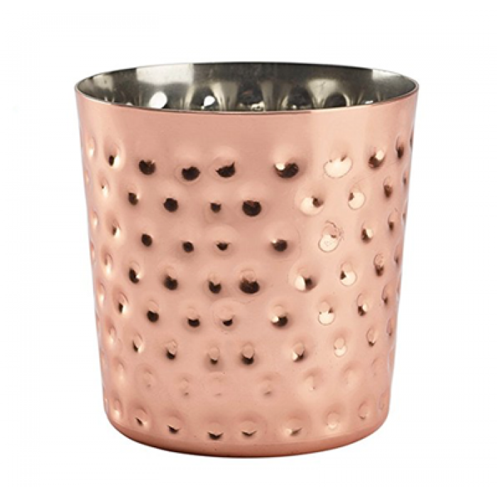 Cos cu relief CULINARO, servire cartofi prajiti, 8,5cm, din inox cu strat cupru