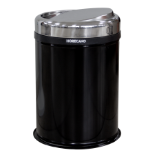 Cos de gunoi negru cu capac batant RAKI TULUN 8L, 21xh32cm