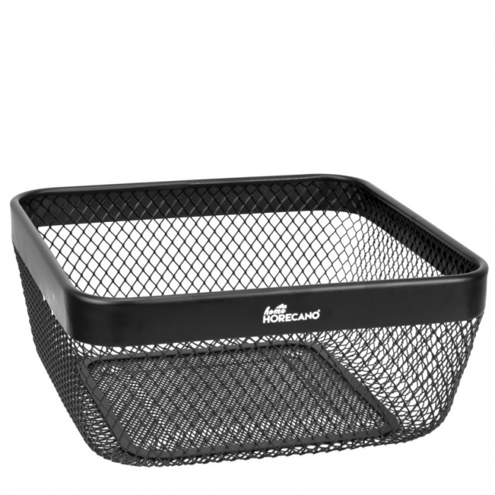 Cos depozitare patrat din plasa metalica CULINARO HOME, 24,5x24,5xh11cm, negru mat