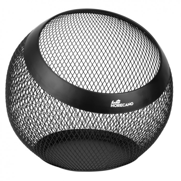 Cos inclinat din plasa metalica CULINARO HOME, D24xh21cm, negru mat