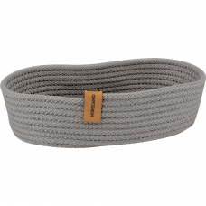 Cos paine/depozitare oval CULINARO, din snur textil impletit, 25x15xh6cm, gri antracit