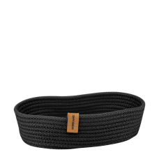 Cos paine/depozitare oval CULINARO, din snur textil impletit, 25x15xh6cm, negru