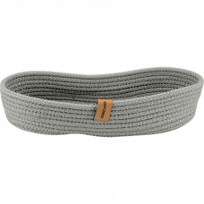 Cos paine/depozitare oval CULINARO, din snur textil impletit, 30x13xh6cm, gri antracit