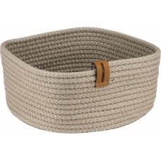 Cos paine/depozitare patrat CULINARO, din snur textil impletit, 19x19xh7cm, bej