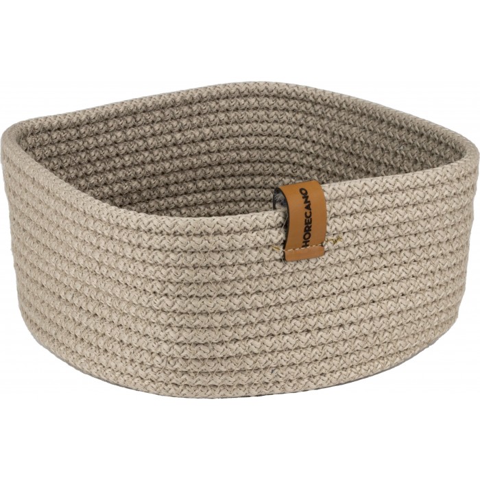 Cos paine/depozitare patrat CULINARO, din snur textil impletit, 19x19xh7cm, bej