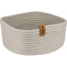 Cos paine/depozitare patrat CULINARO, din snur textil impletit, 19x19xh7cm, crem