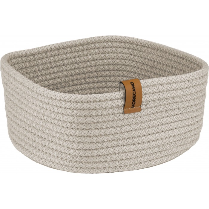 Cos paine/depozitare patrat CULINARO, din snur textil impletit, 19x19xh7cm, crem