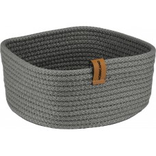 Cos paine/depozitare patrat CULINARO, din snur textil impletit, 19x19xh7cm, gri antracit