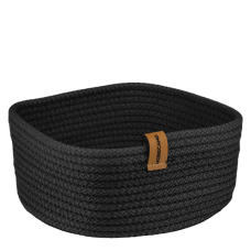 Cos paine/depozitare patrat CULINARO, din snur textil impletit, 19x19xh7cm, negru