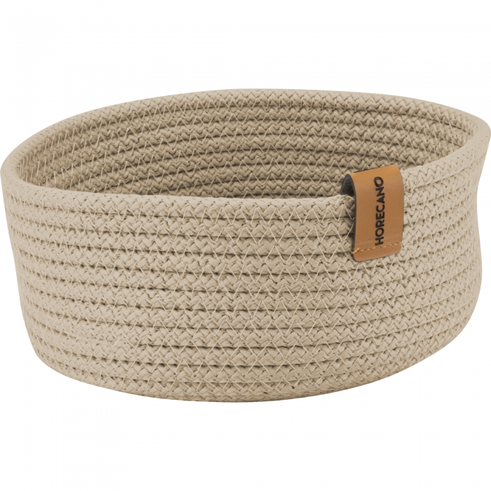 Cos paine/depozitare rotund CULINARO, din snur textil impletit, D19xh7cm, bej