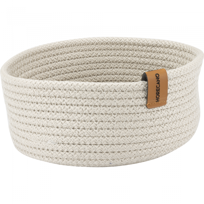Cos paine/depozitare rotund CULINARO, din snur textil impletit, D19xh7cm, crem