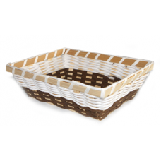 Cos paine dreptunghiular RAKI din bambus/hartie, maro-alb 17x23xh7,5cm