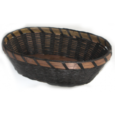 Cos paine oval RAKI din bambus/hartie, maro 17x24xh7,5cm