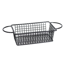Cos servire dreptunghiular cu manere, RAKI, 16x10,5xh5cm, pentru cartofi prajiti, negru