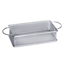 Cos servire dreptunghiular cu manere, RAKI, 21x11xh6cm, pentru cartofi prajiti, crom