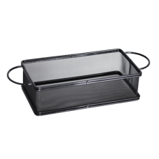 Cos servire dreptunghiular cu manere, RAKI, 21x11xh6cm, pentru cartofi prajiti, negru