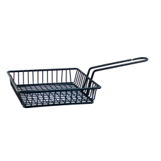 Cos servire patrat cu maner, RAKI, 15x15xh3,5cm, negru, pentru cartofi prajiti