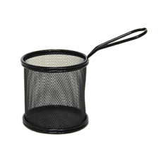 Cos servire rotund 9xh9cm, RAKI, negru, pentru cartofi prajiti, snacks
