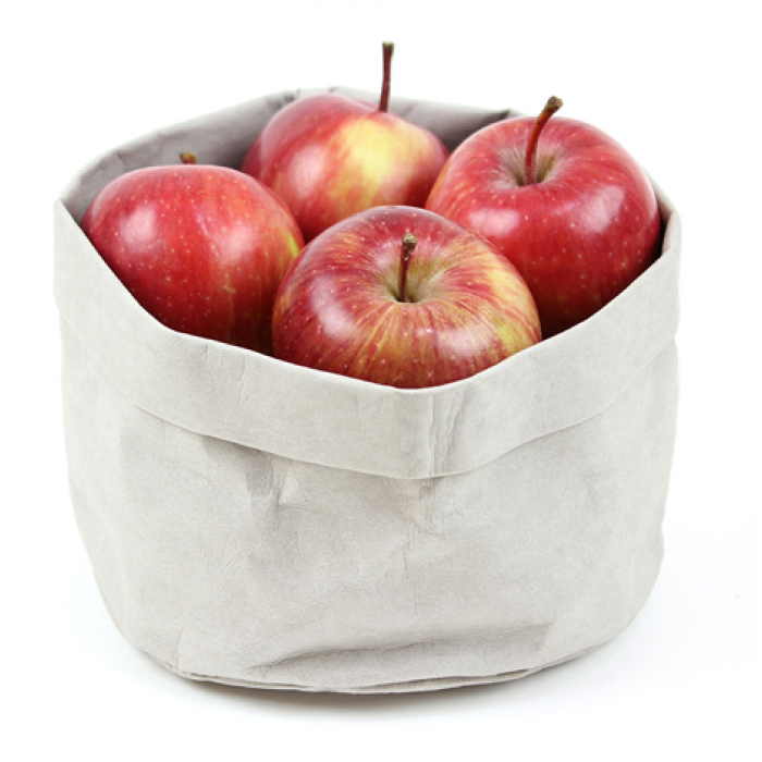 Cos textil paine, fructe RAKI D17,5xh15cm, alb