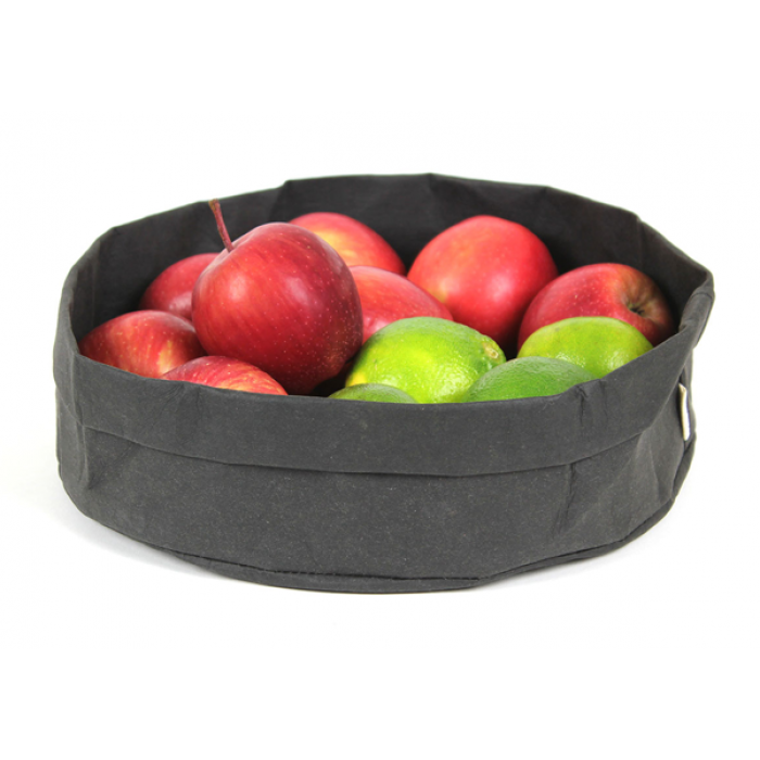 Cos textil paine, fructe RAKI D26,5xh12cm, negru