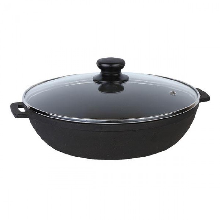 Cratita din fonta cu capac sticla MAYSTERNYA, D24xh6cm